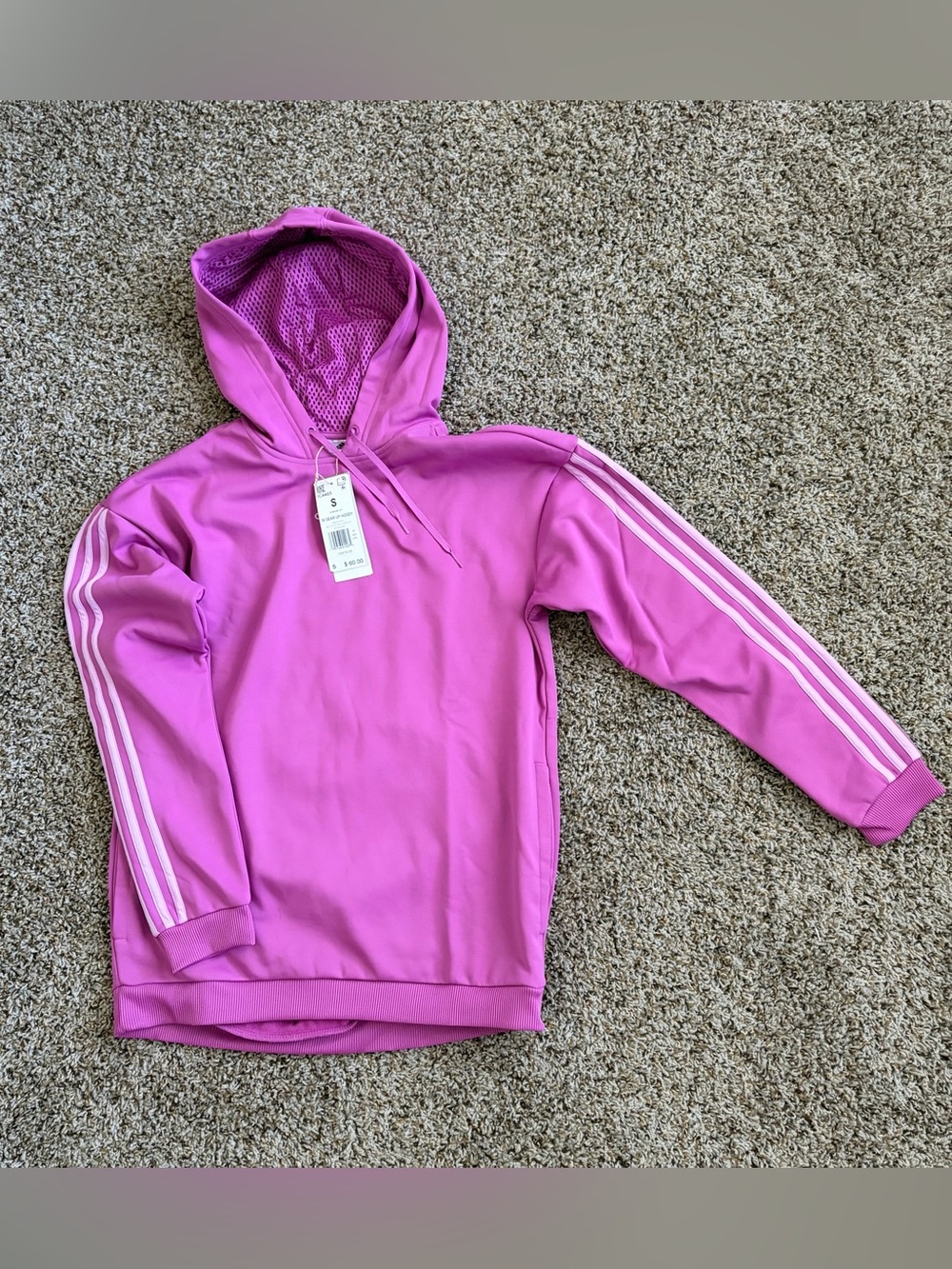 Adidas Women’s Small Hooded Athletic Pullover Orchid Purple Pink Lavender